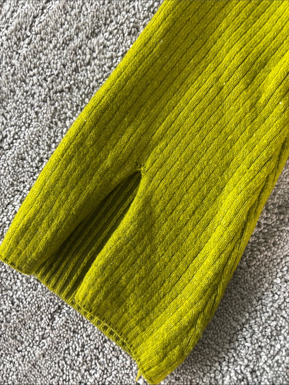wild fable Chartreuse Ribbed Button-Front Cardigan - Picture 4 of 4